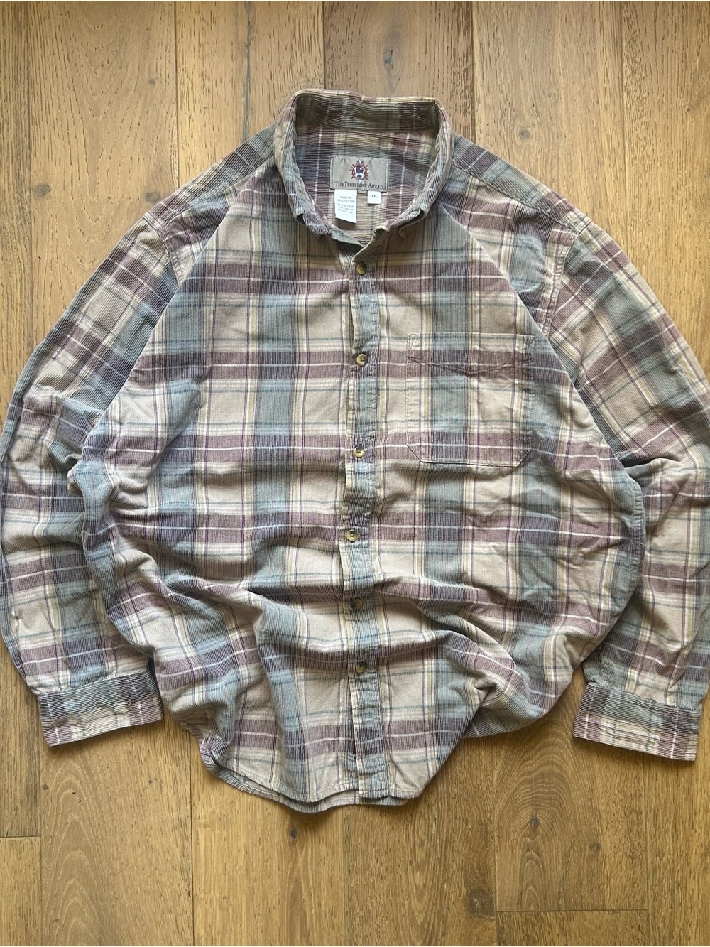 Corduroy Plaid L/S Button Shirt Vintage Neutral/Taupe The Territory Ahead